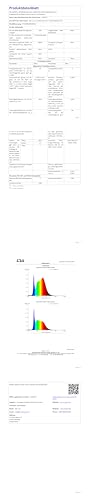 LQWELL® Deckenleuchte LED Datenblatt mit Tabellen und weiteren Angaben