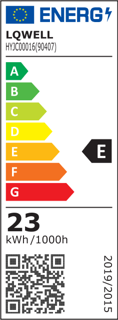 EU-Energieeffizienzlabel für LQWELL LED-Deckenleuchte: Klasse A, 23 kWh/1000h