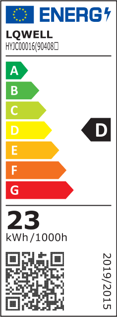 Energieeffizienzlabel für LQWELL LED-Deckenleuchte, Energieklasse D