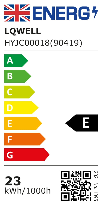 UK-Energieeffizienzlabel für LQWELL LED-Deckenleuchte: Klasse E, 23 kWh/1000 h
