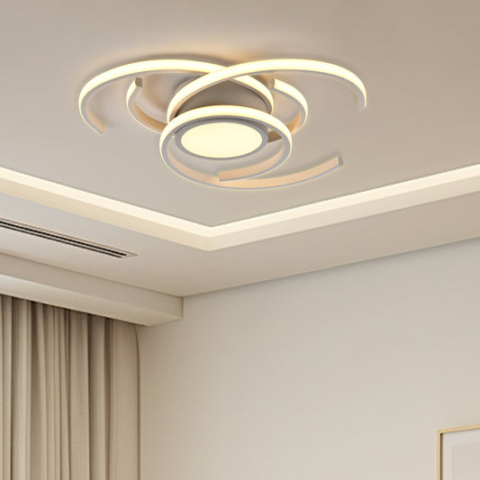 LQWELL LED-Deckenleuchte mit drei Ringen, warmweißem Licht, rundem Aluminiumgehäuse