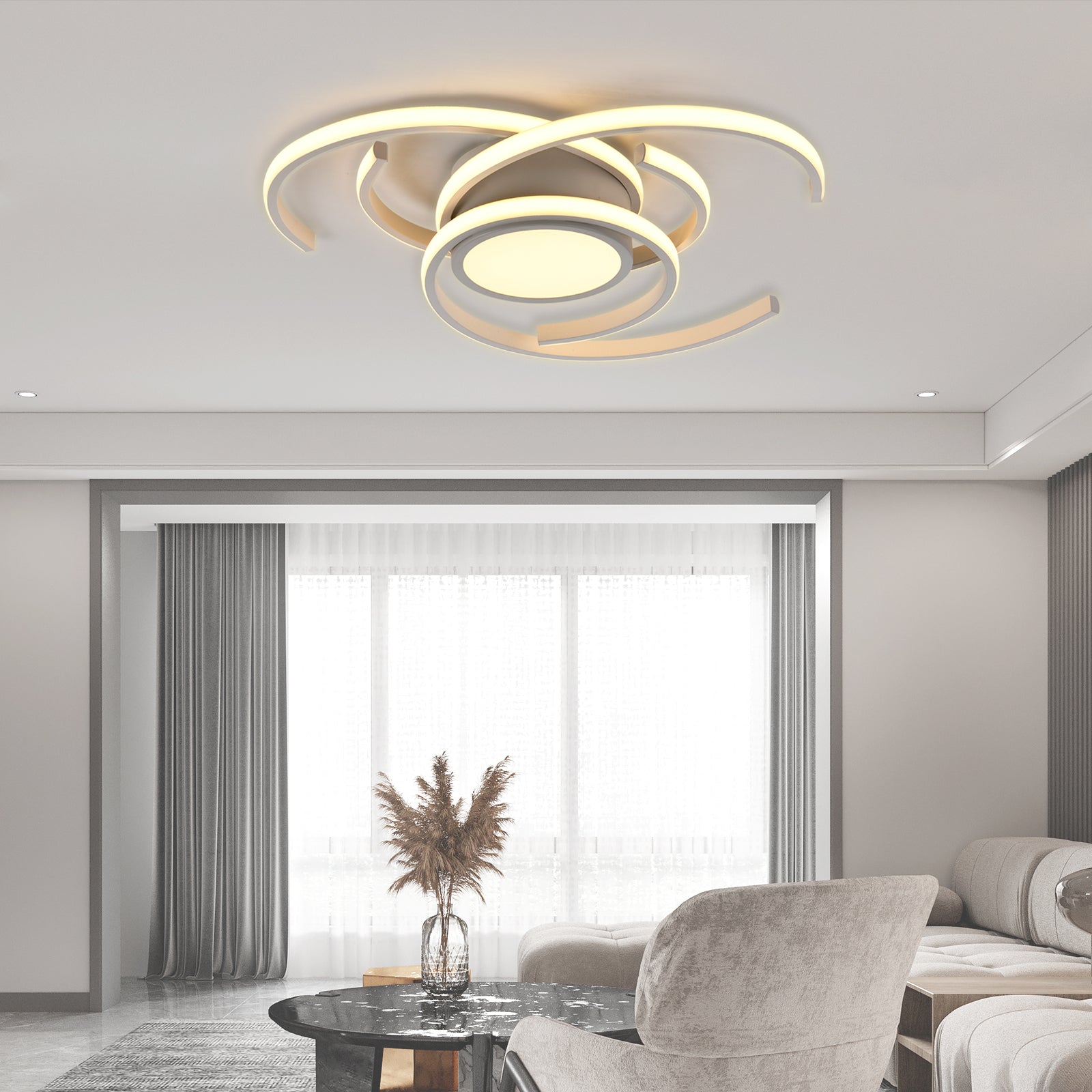 LED-Deckenleuchte mit warmweißem Licht, flaches Runddesign aus Aluminium, Deckenmontage