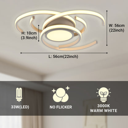 LED-Deckenleuchte mit Maßangaben: L 56 cm, W 56 cm, H 10 cm, warmweiß