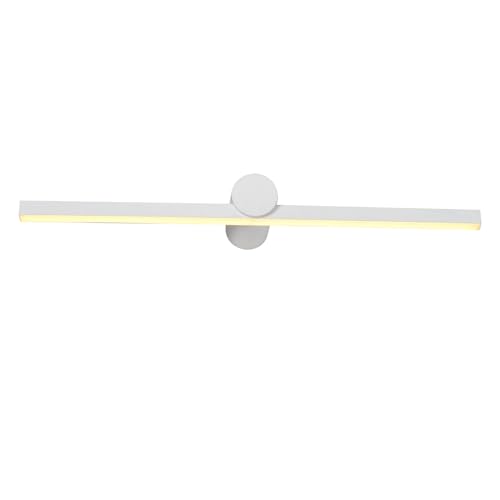LED-Wandleuchte aus Metall, mattweiß, lange Leiste mit runder Wandhalterung