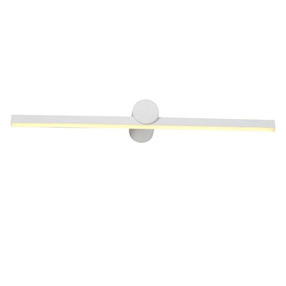 LED-Wandleuchte aus Metall, mattweiß, lange Leiste mit runder Wandhalterung