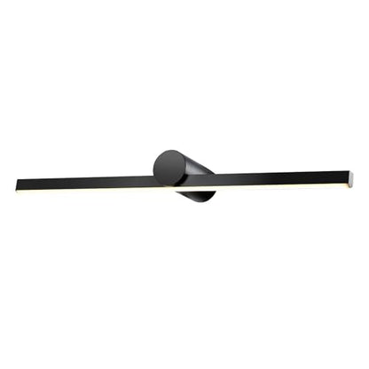LED-Wandleuchte mit langem Balken und runder Abdeckung, matt-schwarz