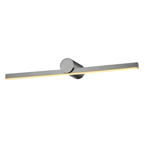 Moderne LED-Wandleuchte mit langem Leuchtenbalken und runder Abdeckung, mattschwarz