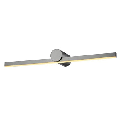 Moderne LED-Wandleuchte mit langem Leuchtenbalken und runder Abdeckung, mattschwarz
