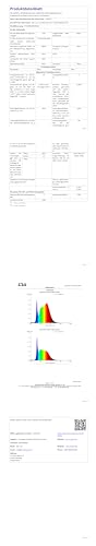 LED-Deckenleuchte: weitere technische Tabelle mit Diagramm