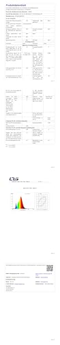 Technisches Datenblatt zur LQWELL® Deckenleuchte LED mit Tabellenübersicht