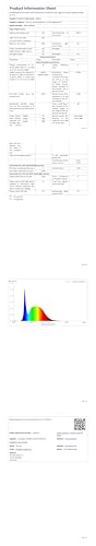 Produktdatenblatt der LED-Deckenleuchte mit technischem Tabellenbereich