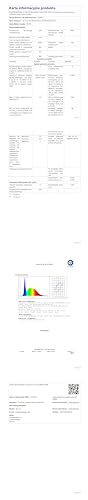 Technisches Datenblatt-Seite mit Tabelle und Listen zu LED-Schreibtischlampe