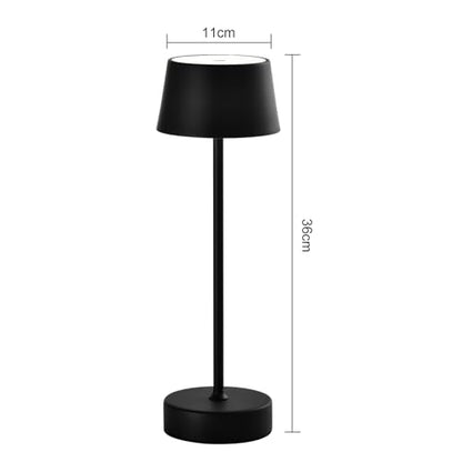 LED-Tischlampe schwarz, Maßskizze: Schirm 11 cm, Höhe 36 cm