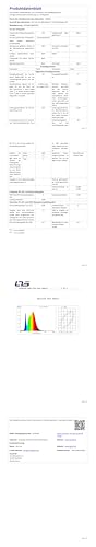 LQWELL® Deckenleuchte LED: Technische Unterlagen mit mehreren Tabellen