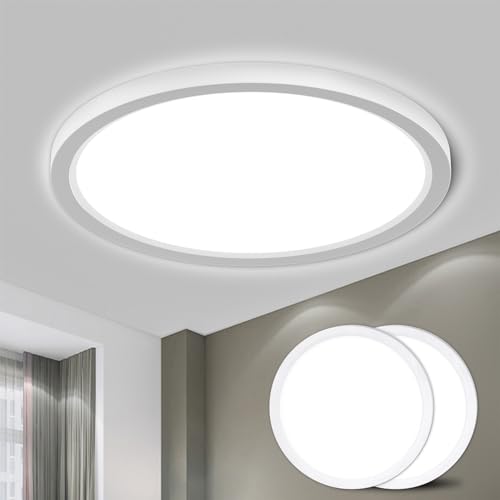 LED-Deckenleuchte, runder flacher Ring mit weißem Licht, für Deckenmontage