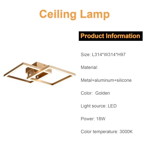 Deckenlampe Produktinformationen: Maße, Material, LED-Daten, 18 W und 3000 K