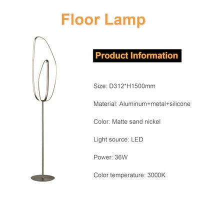 LED-Stehlampe Produktinformation: Maße, Material, matt sand nickel, LED 36 W, 3000 K