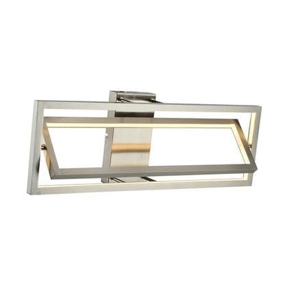 LQWELL® LED-Deckenlampe mit rechteckigem Metallrahmen, silbern, Lichtaustritt im Rahmen