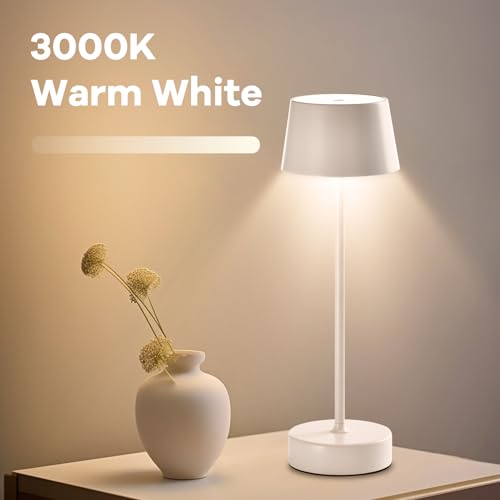 Weiße LED-Tischlampe mit warmweißem Licht (ca. 3000 K)