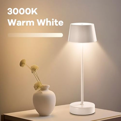 Weiße LED-Tischlampe mit warmweißem Licht (ca. 3000 K)