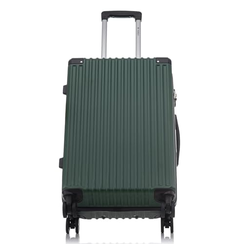 Trolley-Reisekoffer mit ausziehbarem Griff, grüner Hartschale und 4 Rollen