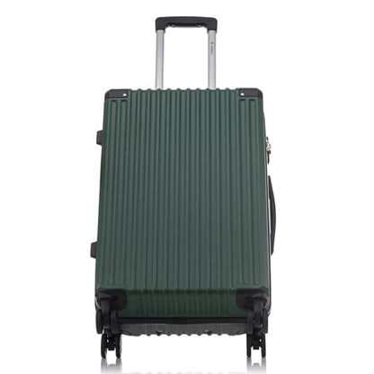 Trolley-Reisekoffer mit ausziehbarem Griff, grüner Hartschale und 4 Rollen