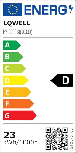 EU-Energieeffizienzlabel für LQWELL LED-Deckenleuchte, 23 kWh/1000h, Klasse A