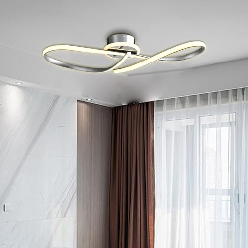 LED-Deckenleuchte mit zwei gekreuzten Leuchtleisten, runder Metallbasis, warmweiß