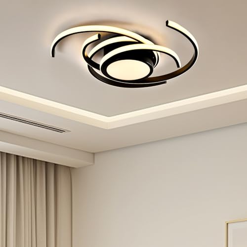 LQWELL LED-Deckenleuchte mit schwarzem Aluminiumrahmen und kreisförmiger Lichtöffnung