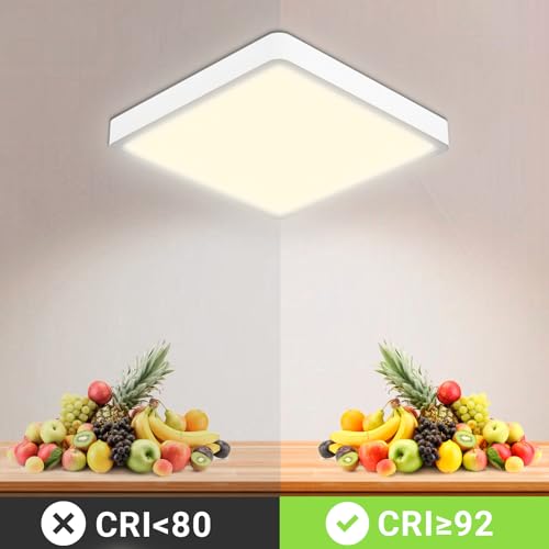 Quadratische flache LED-Deckenleuchte mit hoher Farbwiedergabe (CRI≥92)