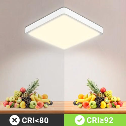 Quadratische flache LED-Deckenleuchte mit hoher Farbwiedergabe (CRI≥92)