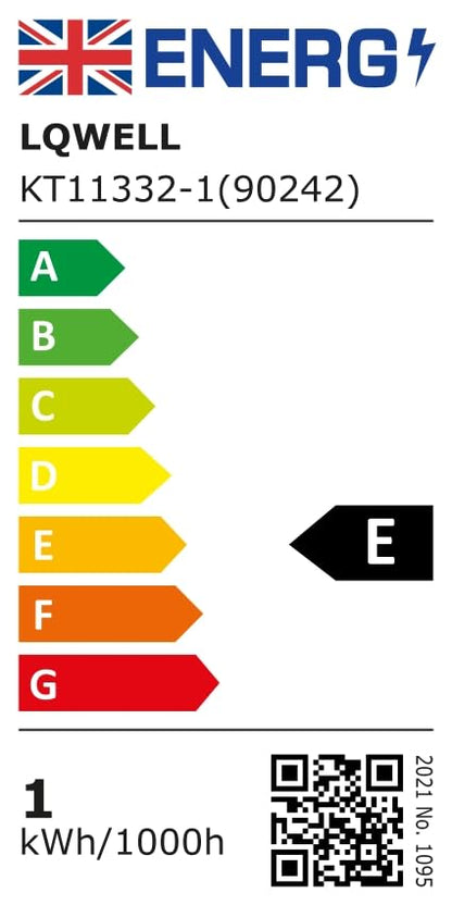 Energieeffizienzlabel für LQWELL LED-Lampe, Klasse E, 1 kWh/1000h