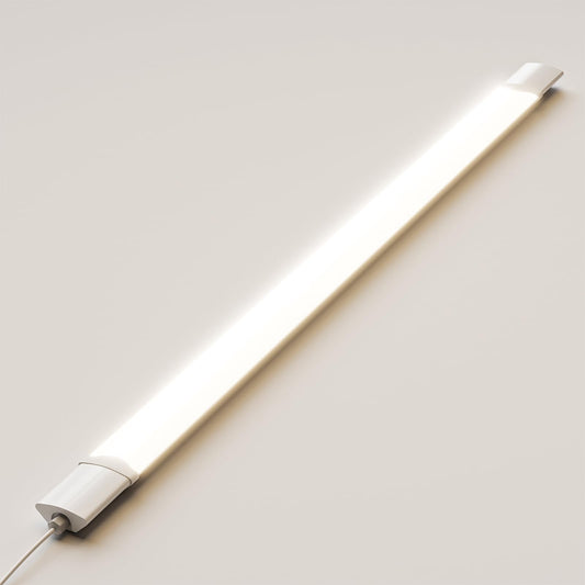 LED-Feuchtraumleuchte mit weißem Gehäuse und LED-Röhre, IP65