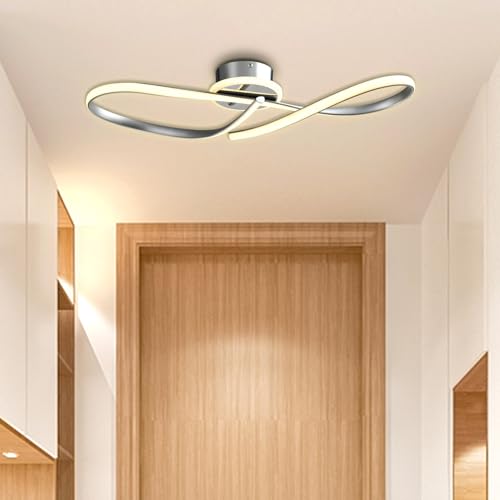 LED-Deckenleuchte mit gekreuzten Leuchtleisten, runder Metallbasis, warmweiß