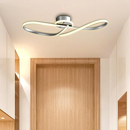 LED-Deckenleuchte mit gekreuzten Leuchtleisten, runder Metallbasis, warmweiß