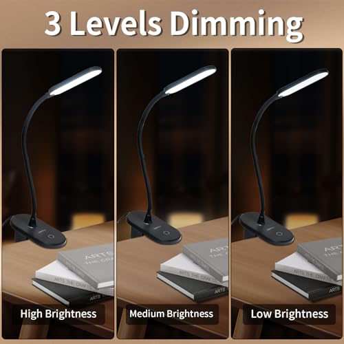 Klemmlampe mit drei Helligkeitsstufen (High/Mid/Low), LED-Stab, schwarz