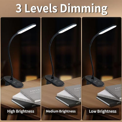 Klemmlampe mit drei Helligkeitsstufen (High/Mid/Low), LED-Stab, schwarz