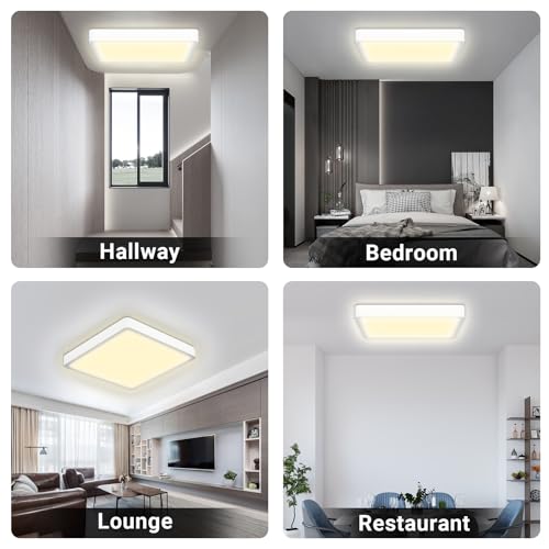 Quadratische LED-Deckenleuchte mit warmweißem Licht für Deckenmontage