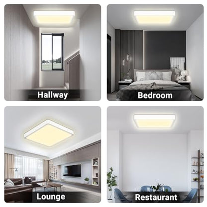 Quadratische LED-Deckenleuchte mit warmweißem Licht für Deckenmontage