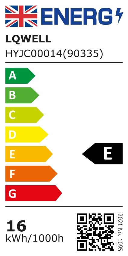 UK-Energielabel für LQWELL LED-Deckenleuchte, Effizienzskala von A bis G