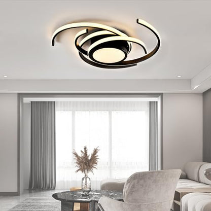 LQWELL LED-Deckenleuchte mit kreisförmigem, geschwungenem Rahmen und warmweißem Licht