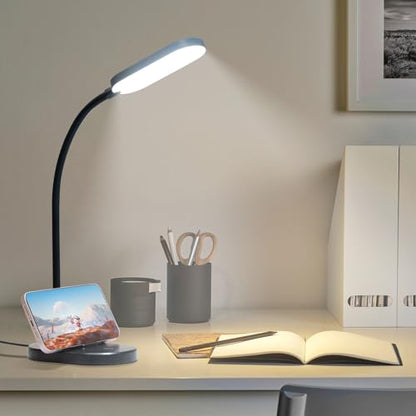 LED-Schreibtischlampe, schwarz, flexibler Schwanenhals mit Touch-Steuerung