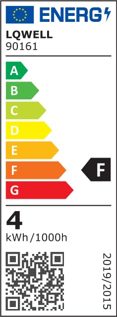 Energieetikett für LED-Klemmlampe, Effizienzklasse A bis F, 4 kWh/1000h