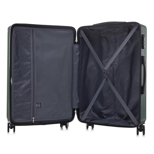 Trolley-Reisekoffer, geöffnete Hartschale mit Innenfächern und Trennband
