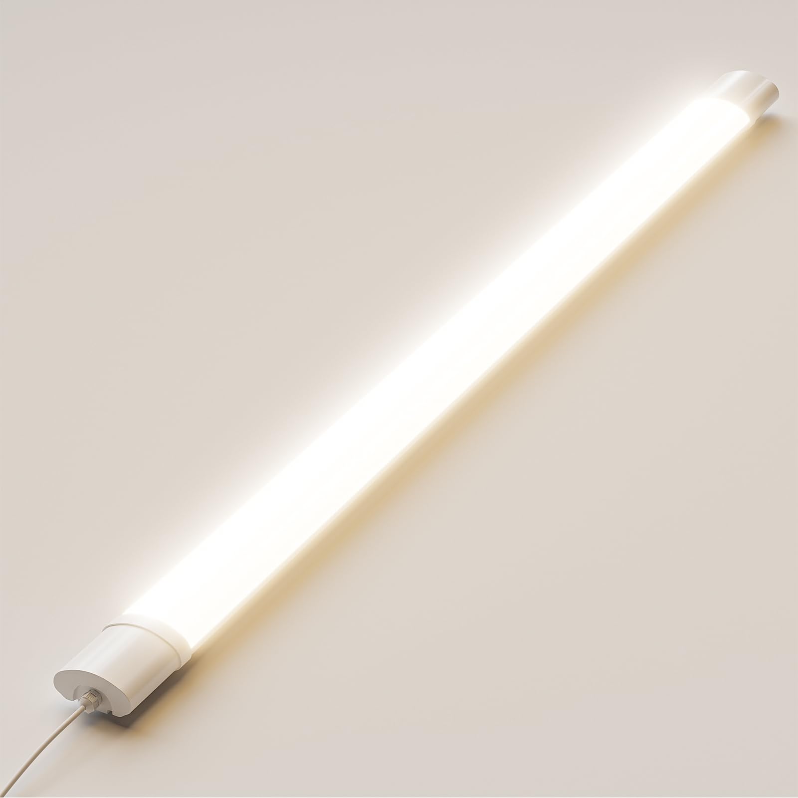 LQWELL LED-Feuchtraumleuchte, weiße 120-cm Wannenleuchte mit LED-Röhre
