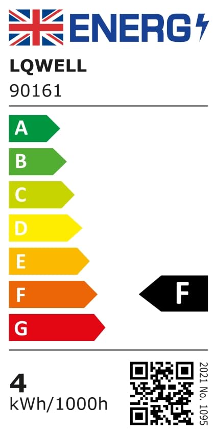 Energieetikett für LED-Klemmlampe, Effizienzklasse A bis G, 4 kWh/1000h
