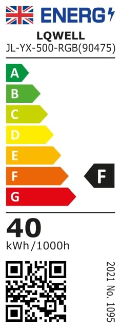 Energieeffizienzlabel der LQWELL LED-Deckenleuchte: 40 kWh/1000h, Klasse F