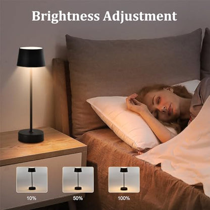 LED-Tischlampe schwarz mit einstellbarer Helligkeit, warmes Licht
