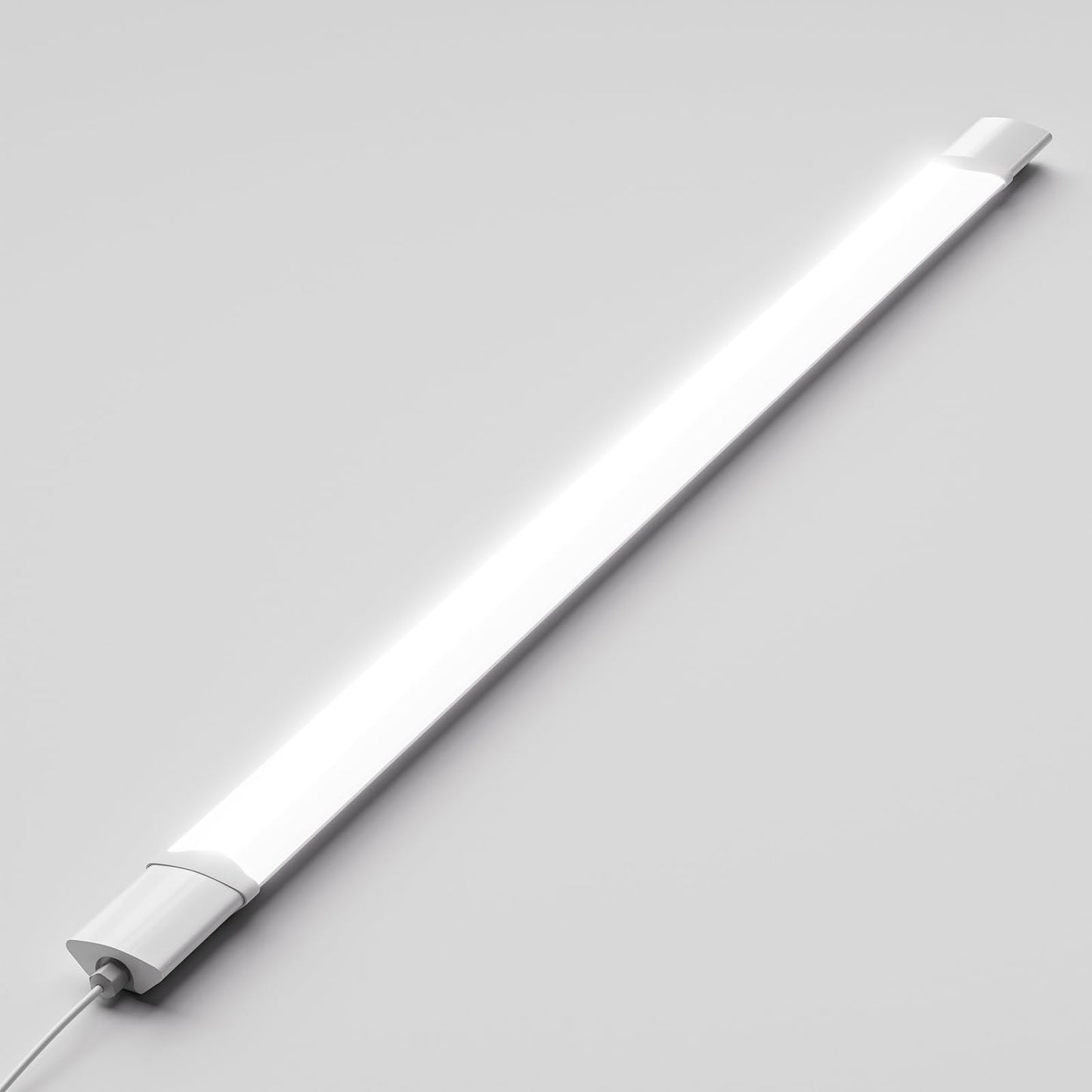 LQWELL® LED Feuchtraumleuchte, lange LED-Röhre mit weißem Gehäuse und Endkappe