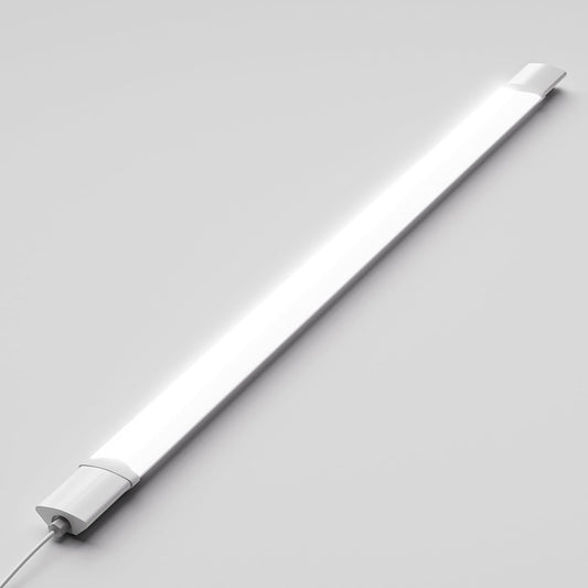 LQWELL® LED Feuchtraumleuchte, lange LED-Röhre mit weißem Gehäuse und Endkappe